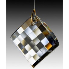 Checkerboard 30mm Prism Faceted Austrian Crystal Clear SunCatcher 1-1/8 inch   202380430913